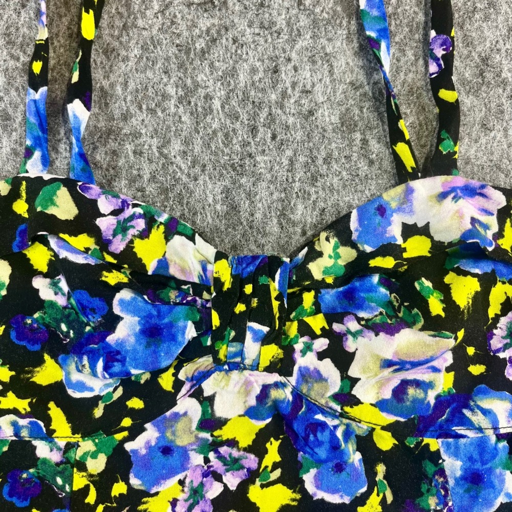 Kirra Pacsun Floral Camisole Tank Top Womens M Blue Black Boho Babydoll Y2K 90s - Picture 3 of 12